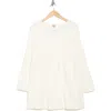 Go Couture Boat Neck Bell Sleeve Minidress In Ivory