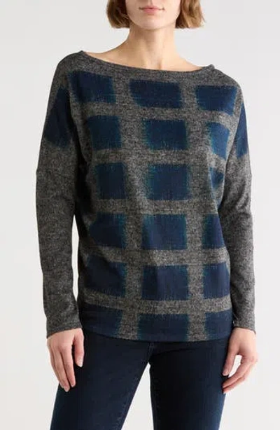 Go Couture Boat Neck Dolman Sleeve Sweater In Multi