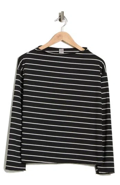 Go Couture Boat Neck Dolman Sleeve Sweater In Black