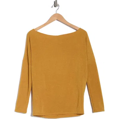 Go Couture Boat Neck Dolman Sleeve Sweater In Brown