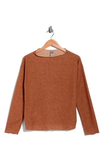 Go Couture Boat Neck Dolman Sleeve Sweater In Brown