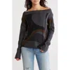 Go Couture Boat Neck Sweater In Black
