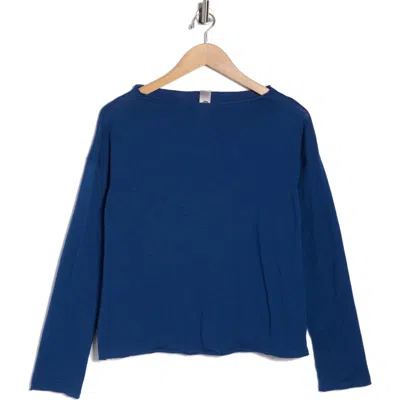 Go Couture Boat Neck Sweater In Blue