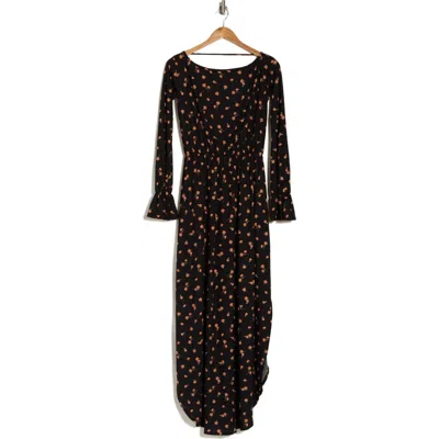 Go Couture Boatneck Maxi Dress In Multi Floral Print