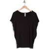 Go Couture Cap Sleeve T-shirt In Black