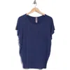 Go Couture Cap Sleeve T-shirt In Deja Vu Blue