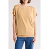 Go Couture Cap Sleeve T-shirt In Brown