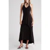 Go Couture Choker Neck Midi Sundress In Black