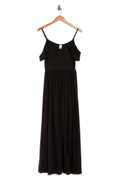 Go Couture Cold Shoulder Maxi Dress In Black