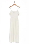 Go Couture Cold Shoulder Maxi Dress In Ivory