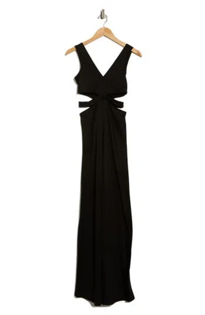 Go Couture Cutout Jersey Maxi Dress In Black