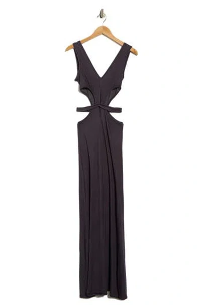 Go Couture Cutout Jersey Maxi Dress In Blue