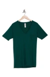 Go Couture Deep V-neck Boyfriend T-shirt In Hunter Green