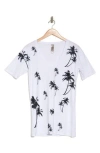 Go Couture Deep V-neck Boyfriend Tee In White/black Print