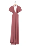Go Couture Dolman Sleeve Cutout Maxi Dress In Pink