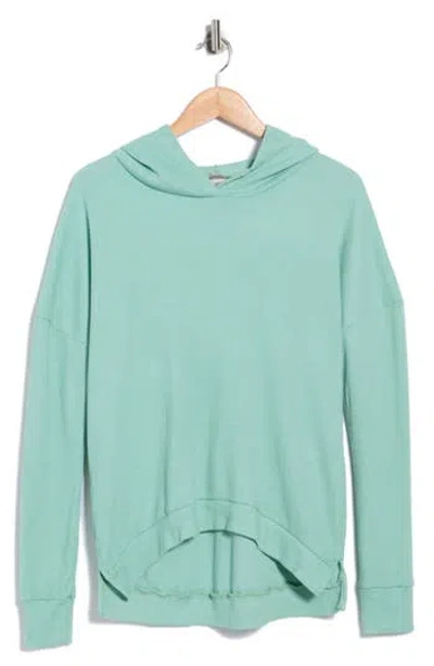 Go Couture Dolman Sleeve High-low Hoodie In Green