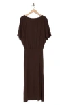 Go Couture Dolman Sleeve Maxi Dress In Mole Brown