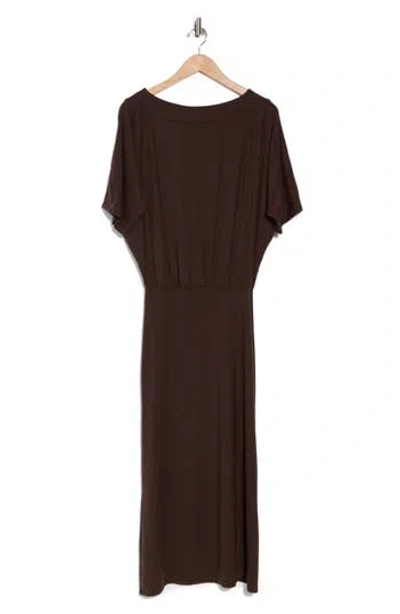 Go Couture Dolman Sleeve Maxi Dress In Mole Brown