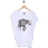 Go Couture Dolman Sleeve Tee In White Elephant Motif Print