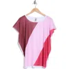 Go Couture Dolman Sleeve Tee In White Radiant Berries Print