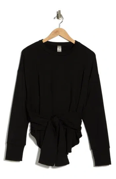 Go Couture Faux Tie Wrap Sweater In Black