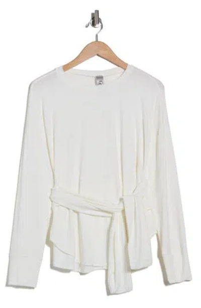 Go Couture Faux Tie Wrap Sweater In White