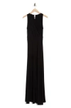 Go Couture Faux Wrap Maxi Dress In Black