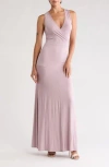 Go Couture Faux Wrap Maxi Dress In Pink
