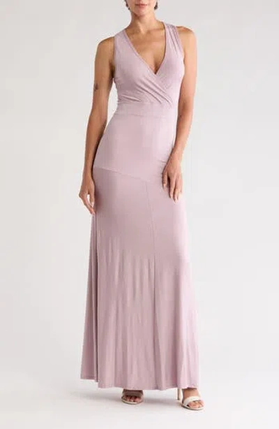 Go Couture Faux Wrap Maxi Dress In Pink