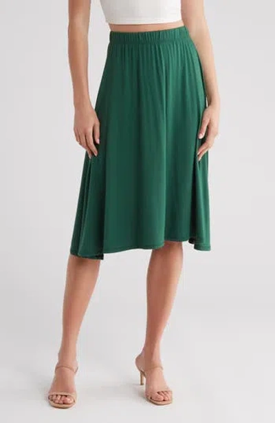 Go Couture Flare Midi Skirt In Green