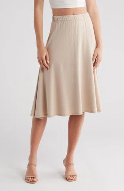 Go Couture Flare Midi Skirt In Mushroom