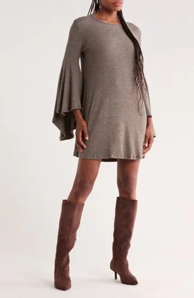 Go Couture Flare Sleeve Minidress In Brown