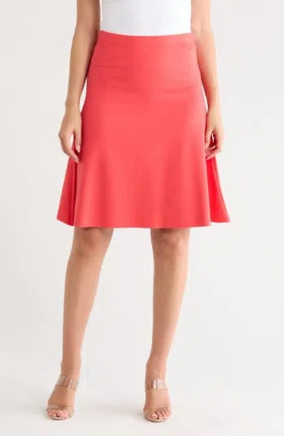 Go Couture Flared Midi Skirt In Red
