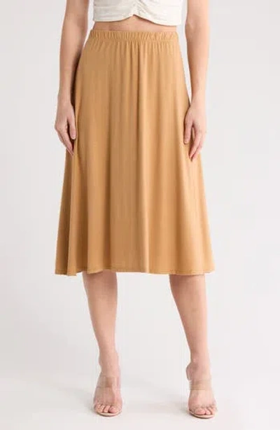 Go Couture Flared Midi Skirt In Cocoon