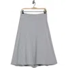 Go Couture Flared Pull-on Midi Skirt In Gray