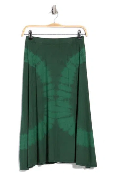 Go Couture Flared Midi Skirt In Green