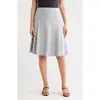 Go Couture Flared Pull-on Midi Skirt In Grey