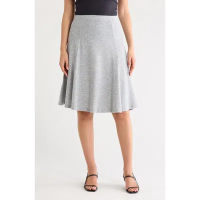 Go Couture Flared Pull-on Midi Skirt In Grey