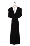 Go Couture Flutter Sleeve Midi Dress In Black