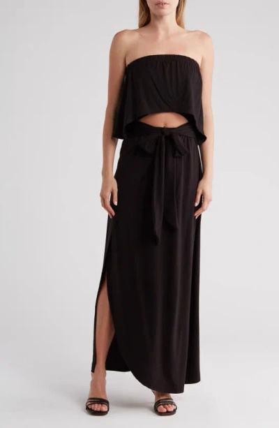 Go Couture Front Cutout Maxi Dress In Black
