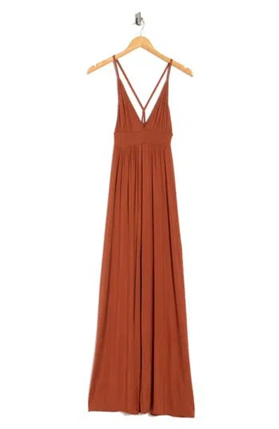 Go Couture Halter Maxi Dress In Brown