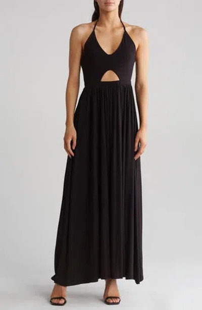 Go Couture Halter Neck Keyhole Maxi Dress