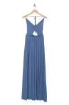 Go Couture Halter Neck Keyhole Maxi Dress In Moroccan Blue