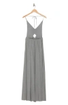 Go Couture Halter Neck Keyhole Maxi Dress In Warm Heather Grey