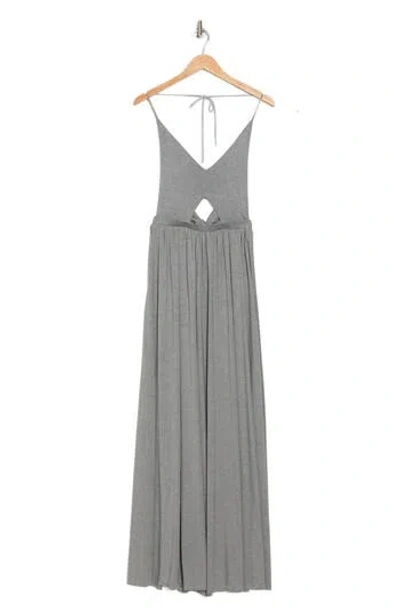 Go Couture Halter Neck Keyhole Maxi Dress In Warm Heather Grey