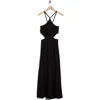 Go Couture Halter Side Cutout Maxi Dress In Black