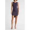 Go Couture High/low Jersey Minidress In Blue