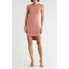 Go Couture High/low Jersey Minidress In Pink