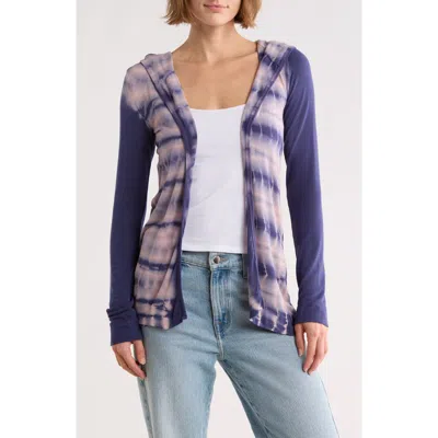 Go Couture Hooded Cardigan In Rosewood