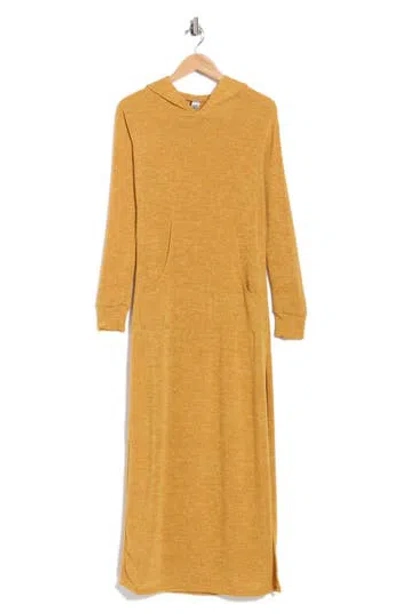 Go Couture Hooded Long Sleeve Dress In Gold